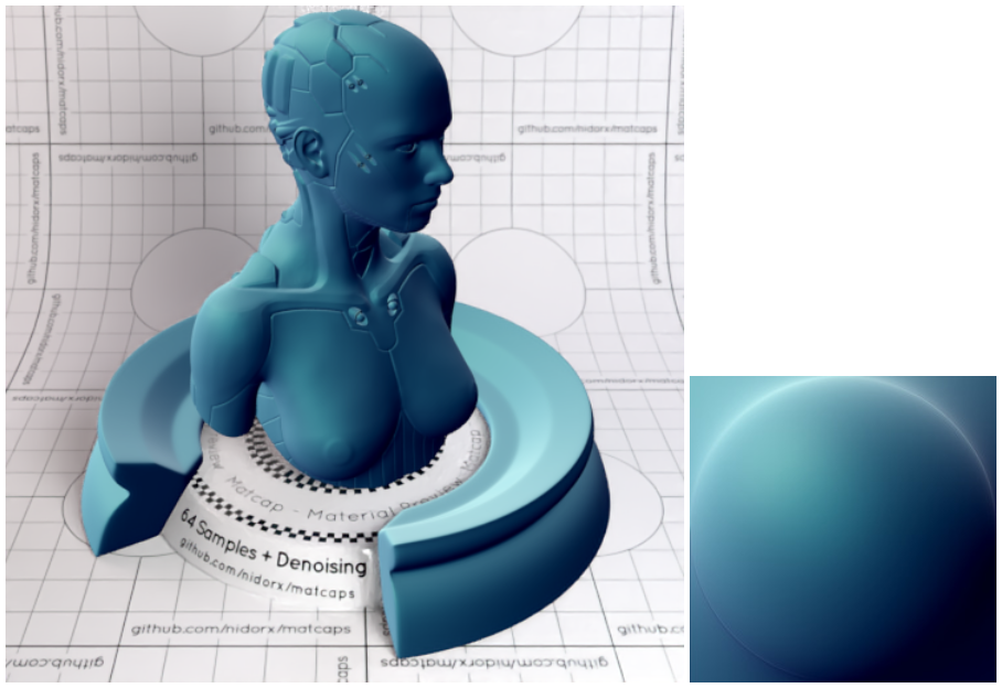 Matcap example from the matcaps library github.com/nidorx/matcaps