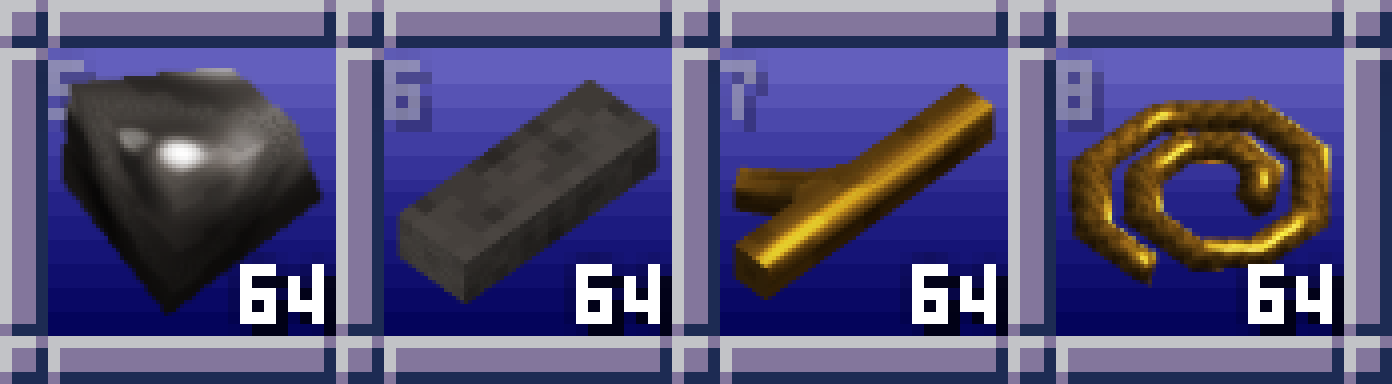 Metallic inventory icons