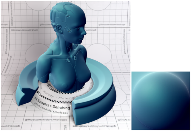 Matcap example from the matcaps library github.com/nidorx/matcaps